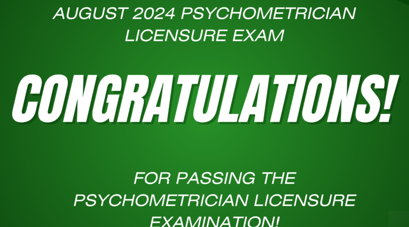 2024 Psychometrician Licensure Exam