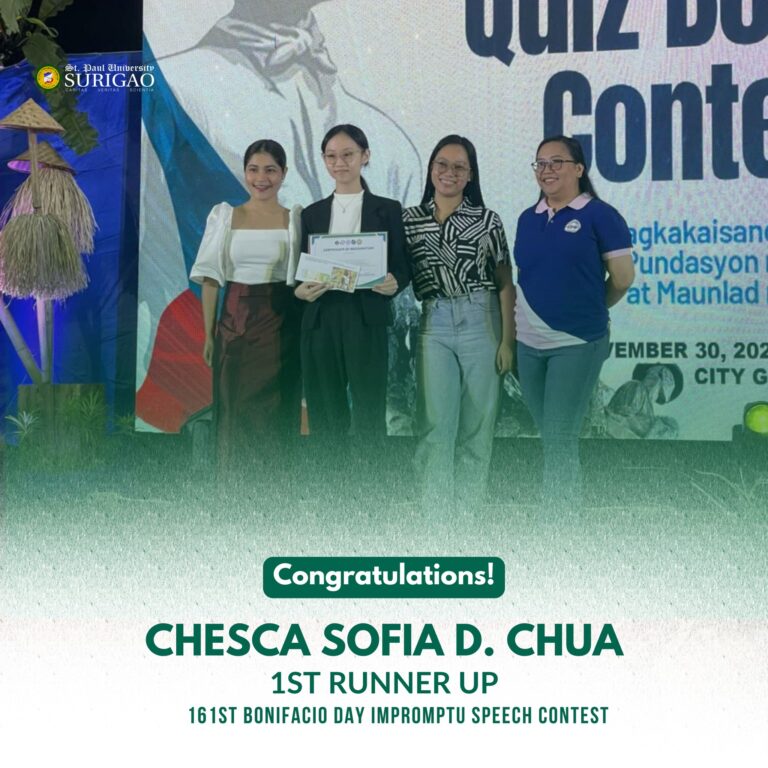 Congratulations to Chesca Sofia D. Chua of Grade 9 St. Joseph