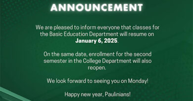 ANNOUNCEMENT ON THE CLASS AND ENROLLMENT RESUMPTION